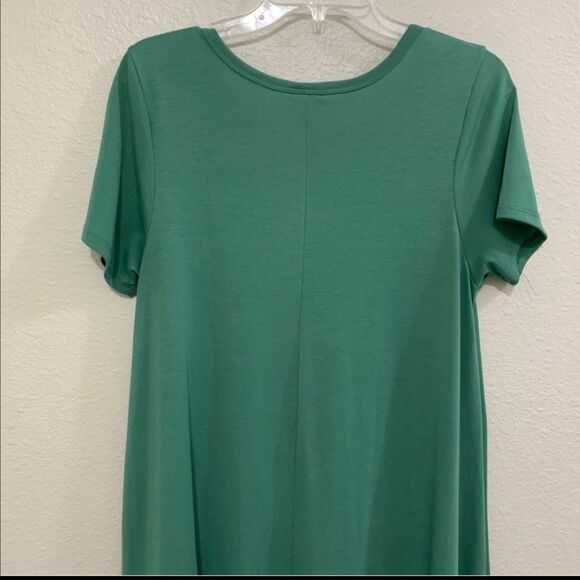 LULAROE SIMPLY COMFORTABLE CARLY SHORT SLEEVE T-SHIRT MAXI DRESS XS GREEN. - Picture 5 of 9